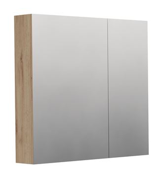 INTEDOOR BARI zrkadlová skrinka 80x72x14 cm, s vypínačom a el. zásuvkou, MDF, dub anniversary