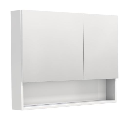 INTEDOOR BARI zrkadlová skrinka 100x72x14 cm, s vypínačom a el. zásuvkou, MDF, lesklá biela BAZSN100A0016 Obrázek - Hlavní obrázek