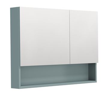 INTEDOOR BARI zrkadlová skrinka 100x72x14 cm, s vypínačom a el. zásuvkou, MDF, aqua marina mat