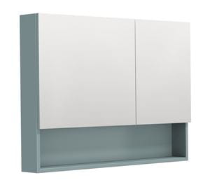 INTEDOOR BARI zrkadlová skrinka 100x72x14 cm, s vypínačom a el. zásuvkou, MDF, aqua marina mat