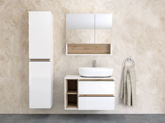 INTEDOOR BARI zrkadlová skrinka 100x72x14 cm, s vypínačom a el. zásuvkou, MDF, cotto mat BAZSN100A9556 Obrázek - fotka