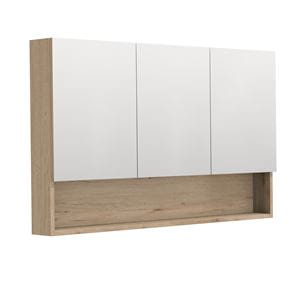 INTEDOOR BARI zrkadlová skrinka 120x72x14 cm, s vypínačom a el. zásuvkou, MDF, dub anniversary