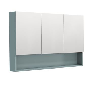 INTEDOOR BARI zrkadlová skrinka 120x72x14 cm, s vypínačom a el. zásuvkou, MDF, aqua marina mat