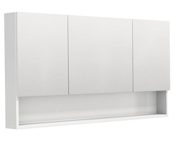INTEDOOR BARI zrkadlová skrinka 140x72x14 cm, s vypínačom a el. zásuvkou, MDF, lesklá biela BAZSN140A0016 Obrázek - Hlavní obrázek