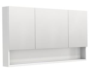 INTEDOOR BARI zrkadlová skrinka 140x72x14 cm, s vypínačom a el. zásuvkou, MDF, lesklá biela