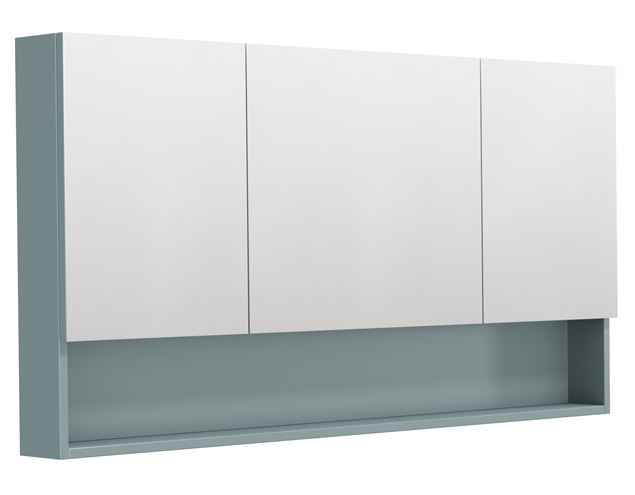 INTEDOOR BARI zrkadlová skrinka 140x72x14 cm, s vypínačom a el. zásuvkou, MDF, aqua marina mat BAZSN140A6766 Obrázek - Hlavní obrázek