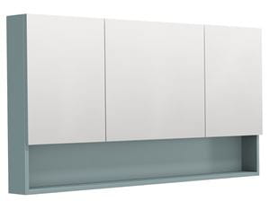 INTEDOOR BARI zrkadlová skrinka 140x72x14 cm, s vypínačom a el. zásuvkou, MDF, aqua marina mat