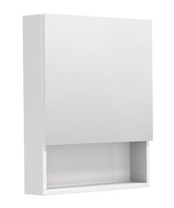 INTEDOOR BARI zrkadlová skrinka 60x72x14 cm, s vypínačom a el. zásuvkou, pánty vľavo, MDF, lesklá biela