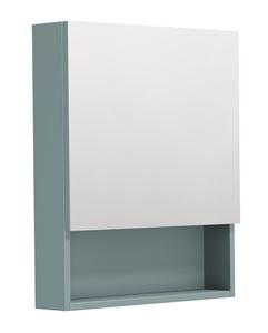 INTEDOOR BARI zrkadlová skrinka 60x72x14 cm, s vypínačom a el. zásuvkou, pánty vľavo, MDF, aqua marina mat