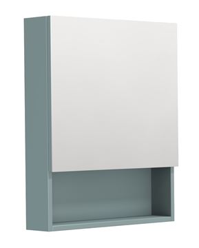 INTEDOOR BARI zrkadlová skrinka 60x72x14 cm, s vypínačom a el. zásuvkou, pánty vľavo, MDF, aqua marina mat