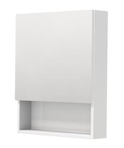 INTEDOOR BARI zrkadlová skrinka 60x72x14 cm, s vypínačom a el. zásuvkou, pánty vpravo, MDF, lesklá biela