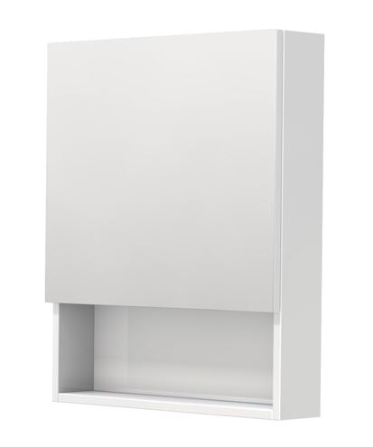 INTEDOOR BARI zrkadlová skrinka 60x72x14 cm, s vypínačom a el. zásuvkou, pánty vpravo, MDF, lesklá biela BAZSN60PA0016 Obrázek - Hlavní obrázek