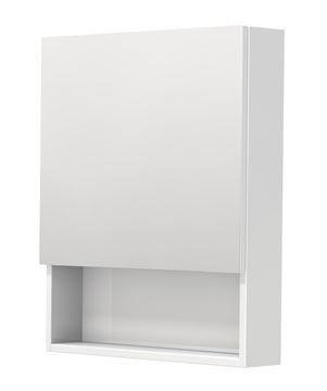INTEDOOR BARI zrkadlová skrinka 60x72x14 cm, s vypínačom a el. zásuvkou, pánty vpravo, MDF, lesklá biela