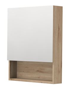 INTEDOOR BARI zrkadlová skrinka 60x72x14 cm, s vypínačom a el. zásuvkou, pánty vpravo, MDF, dub anniversary