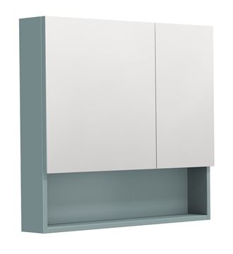 INTEDOOR BARI zrkadlová skrinka 80x72x14 cm, s vypínačom a el. zásuvkou, MDF, aqua marina mat
