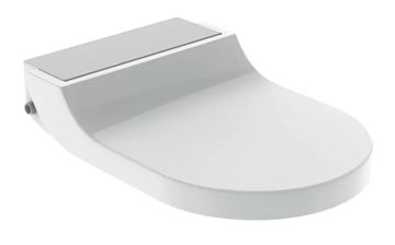 GEBERIT AQUACLEAN TUMA COMFORT bidetové sedadlo, SoftOpening, biela/kefovaná nerez
