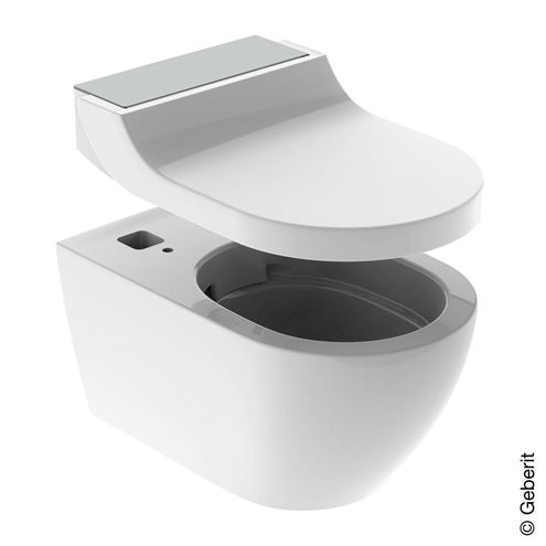 GEBERIT AQUACLEAN TUMA COMFORT bidetové sedadlo, SoftOpening, biela/kefovaná nerez 146.270.FW.1 Obrázek - fotka
