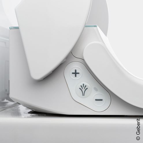 GEBERIT AQUACLEAN TUMA COMFORT závesné WC s bidetovým sedadlom, SoftOpening, Rimless, KeraTect, biela/biele sklo 146.290.SI.1 Obrázek - fotka