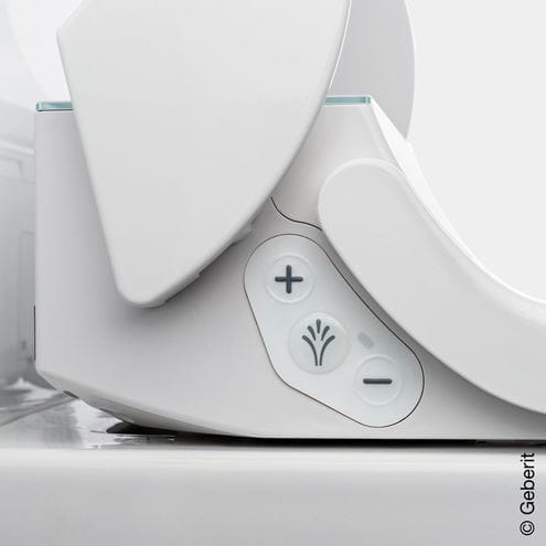 GEBERIT AQUACLEAN TUMA COMFORT závesné WC s bidetovým sedadlom, SoftOpening, Rimless, KeraTect, biela/čierne sklo 146.290.SJ.1 Obrázek - fotka