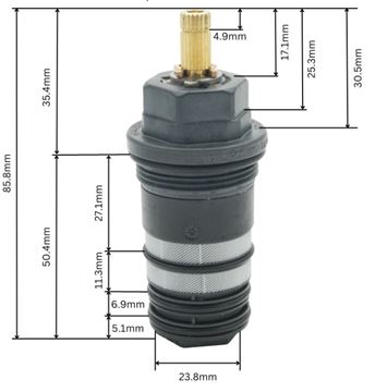 HANSGROHE MTC termostatická kartuša 94282000 Technický nákres