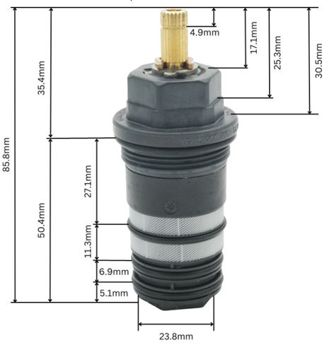 HANSGROHE MTC termostatická kartuša 94282000 Technický nákres