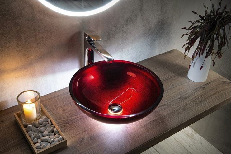 SAPHO MURANO umývadlová misa Rosso Impero 40 cm, bez prepadu, sklo, červená AL5318-63 Obrázek - fotka