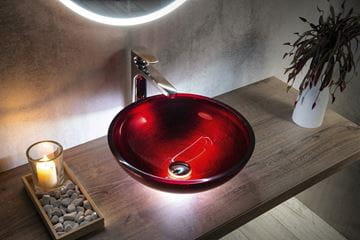 SAPHO MURANO umývadlová misa Rosso Impero 40 cm, bez prepadu, sklo, červená AL5318-63 Obrázek - fotka
