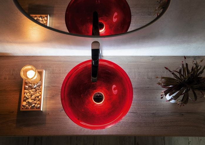 SAPHO MURANO umývadlová misa Rosso Impero 40 cm, bez prepadu, sklo, červená AL5318-63 Obrázek - fotka