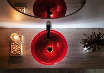 SAPHO MURANO umývadlová misa Rosso Impero 40 cm, bez prepadu, sklo, červená AL5318-63 Obrázek - fotka