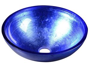 SAPHO MURANO umývadlová misa Blu 40 cm, bez prepadu, sklo, modrá