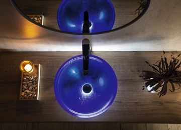 SAPHO MURANO umývadlová misa Blu 40 cm, bez prepadu, sklo, modrá AL5318-65 Obrázek - fotka