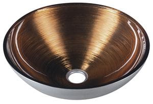 SAPHO MURANO umývadlová misa Wenge 40 cm, bez prepadu, sklo, medená/strieborná