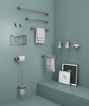 GEDY PIRENEI nástenný pohárik, sklo, gun metal PI1081 Obrázek - fotka