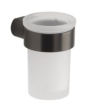 GEDY PIRENEI nástenný pohárik, sklo, gun metal