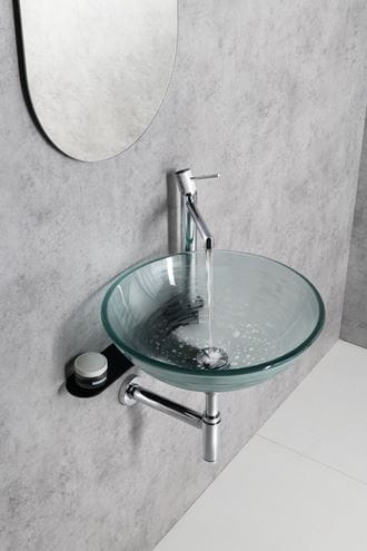 SAPHO BEAUTY umývadlová misa Ripple 42 cm, bez prepadu, sklo, číra s dekorom 2501-18 Obrázek - fotka