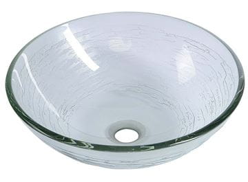 SAPHO BEAUTY umývadlová misa Ripple 42 cm, bez prepadu, sklo, číra s dekorom