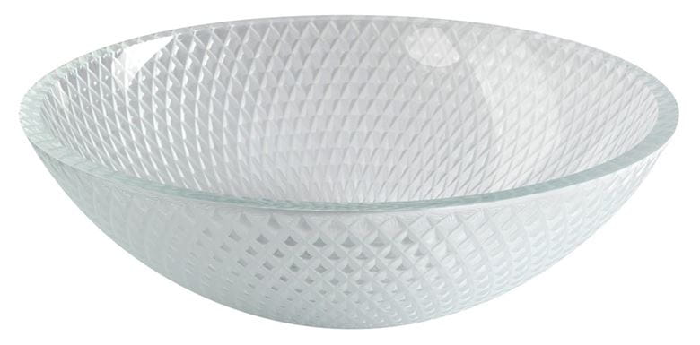 SAPHO BEAUTY umývadlová misa Puketa 42 cm, bez prepadu, sklo, číra gravírovaná  TY165 Obrázek - fotka