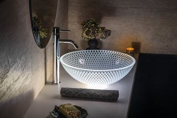 SAPHO BEAUTY umývadlová misa Puketa 42 cm, bez prepadu, sklo, číra gravírovaná  TY165 Obrázek - fotka