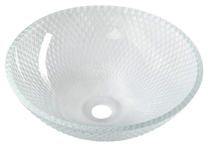 SAPHO BEAUTY umývadlová misa Puketa 42 cm, bez prepadu, sklo, číra gravírovaná  TY165 Obrázek - Hlavní obrázek