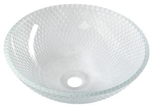 SAPHO BEAUTY umývadlová misa Puketa 42 cm, bez prepadu, sklo, číra gravírovaná 