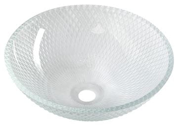SAPHO BEAUTY umývadlová misa Puketa 42 cm, bez prepadu, sklo, číra gravírovaná 