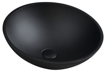 SAPHO BEAUTY umývadlová misa Telica 42 cm, bez prepadu, sklo, matná čierna