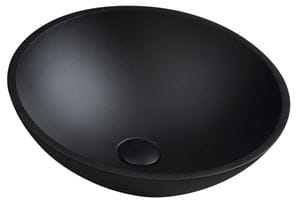 SAPHO BEAUTY umývadlová misa Telica 42 cm, bez prepadu, sklo, matná čierna