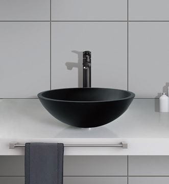 SAPHO BEAUTY umývadlová misa Telica 42 cm, bez prepadu, sklo, matná čierna TY181B Obrázek - fotka