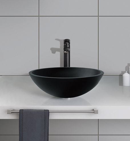 SAPHO BEAUTY umývadlová misa Telica 42 cm, bez prepadu, sklo, matná čierna TY181B Obrázek - fotka
