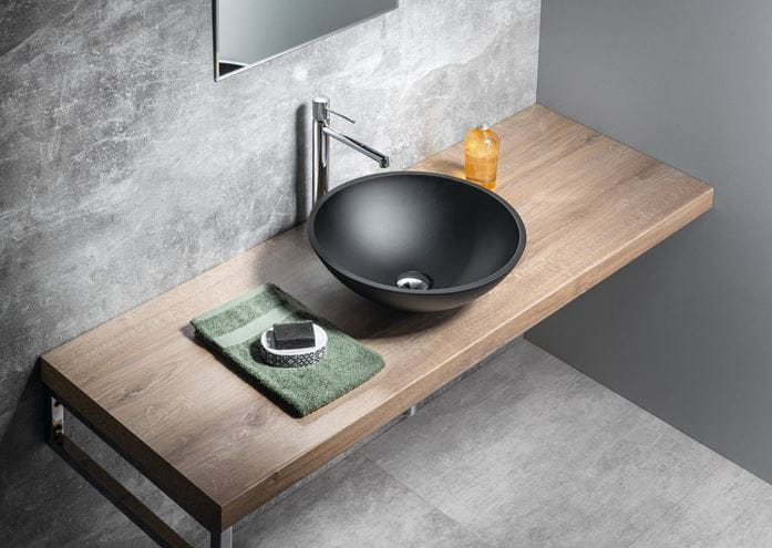 SAPHO BEAUTY umývadlová misa Telica 42 cm, bez prepadu, sklo, matná čierna TY181B Obrázek - fotka