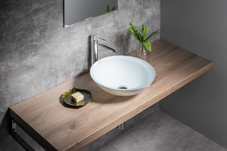 SAPHO BEAUTY umývadlová misa Telica 42 cm, bez prepadu, sklo, matná biela TY181W Obrázek - fotka