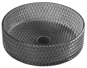 SAPHO BEAUTY umývadlo na dosku Maragua 39,5 cm, bez prepadu, sklo, čierna gravírovaná 