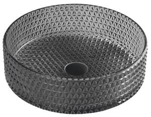 SAPHO BEAUTY umývadlo na dosku Maragua 39,5 cm, bez prepadu, sklo, čierna gravírovaná 