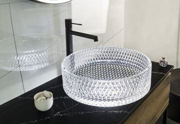 SAPHO BEAUTY umývadlo na dosku Maragua 39,5 cm, bez prepadu, sklo, číra gravírovaná TY214CL Obrázek - fotka